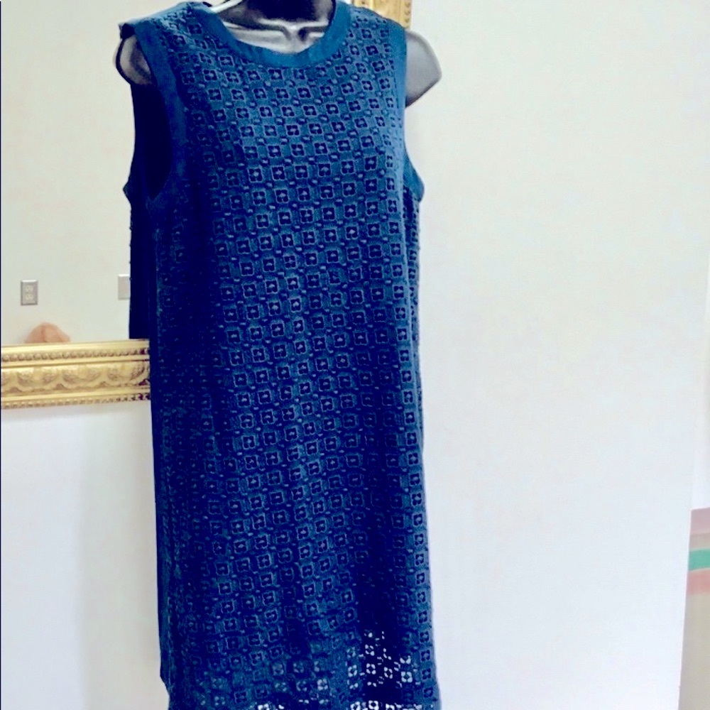 JOE FRESH Blue Crochet Lace Sleeveless Dress 8
